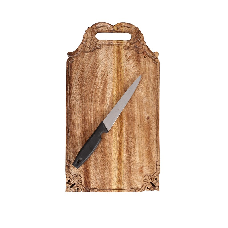 Winlay Mango wood hand carved Chopping & Serving Tray for