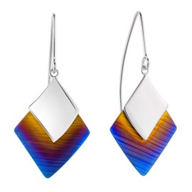 Women's Earrings Genuine 925 Silver Blue Purple Jewellery Case Small Gifts for Women, Sterling Silver