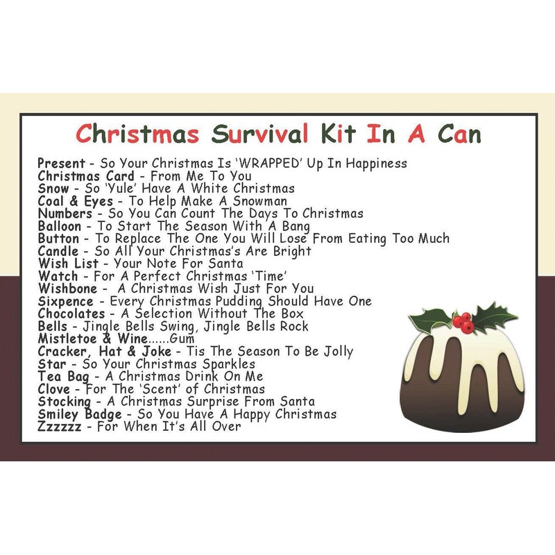 Survival Kit In A Can Christmas Secret Santa Stocking Filler