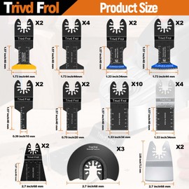 Trivd Frol 121 Pack Oscillating Saw Blades, Titanium Oscillating Tool Blades Accessories with Sandpaper, Bi-Metal Multitool Blades for Wood Metal Plastics Quick Release Dewalt Ryobi Rockwell Milwaukee