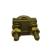 Brass U Bolt Ground Clamp with 2 Conductors,4/0-4AWG Wire Range,
