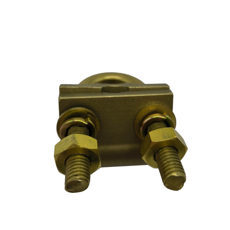 Brass U Bolt Ground Clamp with 2 Conductors,4/0-4AWG Wire Range,