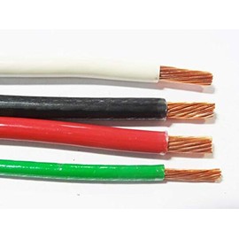 For 30' EA THHN THWN 6 AWG GAUGE BLACK WHITE RED + 8 awg GREEN STRANDED COPPER WIRE Electrical Wire & Cable
