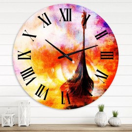 Designart 'Viking Boat With Dragon Arriving Out of The Mist' - 36 in. high, 36 In. Wide