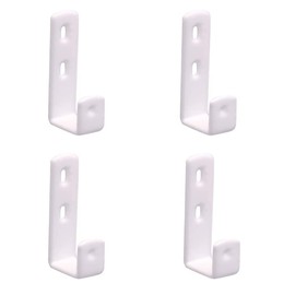 Teadokly 4pcs PVC Coated Iron Bunk Bed Ladder Hooks, Heavy Duty, Modern Style, White, 4 Hooks, Wall Mount, 2E+1 Pounds Max Weight, Home Organization