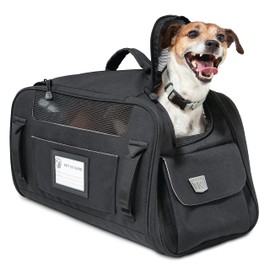 Kuryakyn 5785 Pet Palace Flyweight: Portable UV-Rated Weather Resistant Dog/Cat Carrier Crate for Luggage Rack or Passenger Seat with Sissy Bar Straps and Seatbelt Loops, TSA Friendly, Black