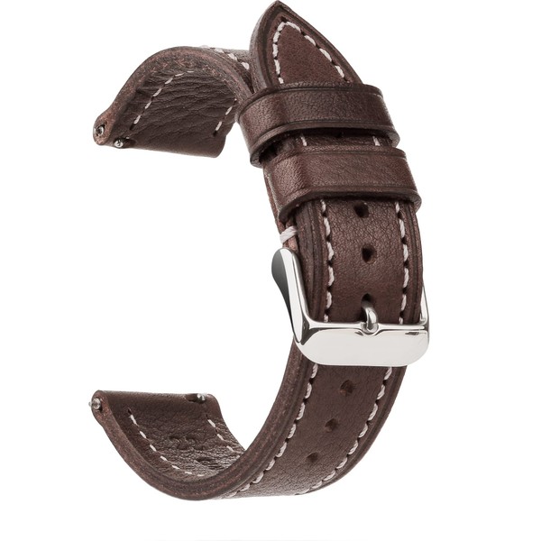Berfine 24 mm Soft Vegetable Tanned Cowhide Leather Watch Strap,