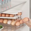 2 Tier Egg Holder Fridge, Automatic Rolling Egg Container for