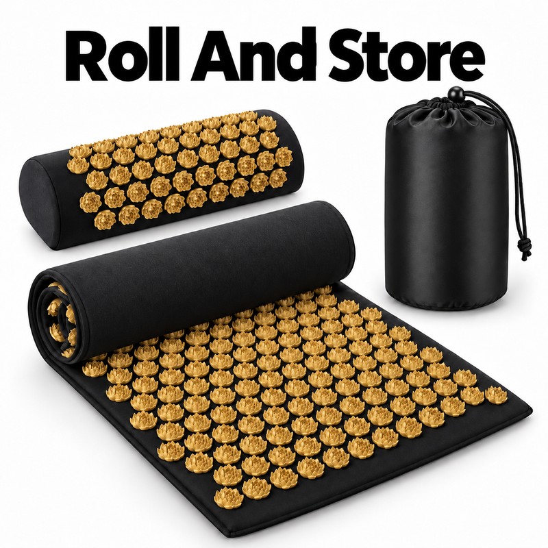 Acupressure Mat with Optional Pillow, Textured Spike Relaxation Mat for