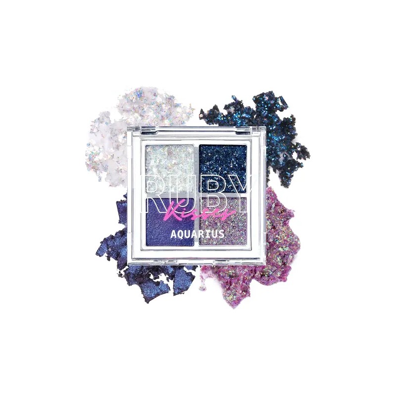 Paleta de Sombras Ruby Kisses Glitter Gem Aquarius con 4