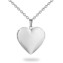 PHOCKSIN Silver Heart Locket Necklace Photo Lockets for Women with Picture inside Best Birthday Gifts for Her