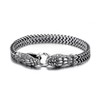 Klapgo Gothic Silver Snake Head Bracelet for Men