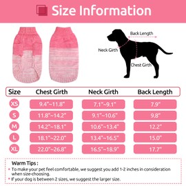 Queenmore Turtleneck Dog Sweater Knitted Pet Pullover Dog Cat Knitwear with Leash Hole