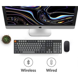 Keychron K10 Wireless Mechanical Gaming Keyboard, 104 Keys Full Size with Gateron G Pro Red Switch, White LED Backlight Rechargeable USB-C Wired Bluetooth Professional Office Keyboard for Mac/Windows