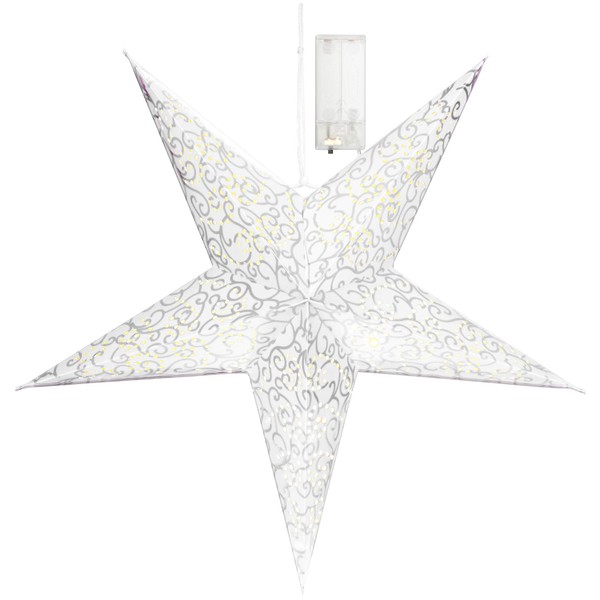 com-four® Luminous star in 3D with LED lighting in warm