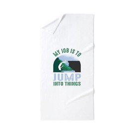 CafePress My Job is to Jump Into Things Cliff Ju 30"x60" Absorbent Cotton Back, Soft Beach, Pool Towel