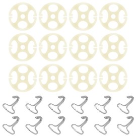 ZIMISI 24PCS Car Seat Cover Plum Plate Metal Hooks, 12 Plastic Car Seat Covers Chucks + 12 Metal Hooks, Anti-Slip Locking Clip Plastic Card Fixed Fastener Buckle for Automotive Seats (Beige)