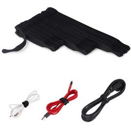 60 Reusable Cable Ties - 10/15/20cm, Cable Strap, Trilancer 20 x 1.2cm Magic Wire Cord Storage Band for Home, Office, Data Center (Black, 3 Sizes)