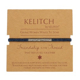 KELITCH Friendship Bracelet Handwoven Colourful Beads Wrap Bracelet For Women, Cotton