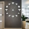 King Live Large DIY Elephant Wall Clock Mirror Effect Wall