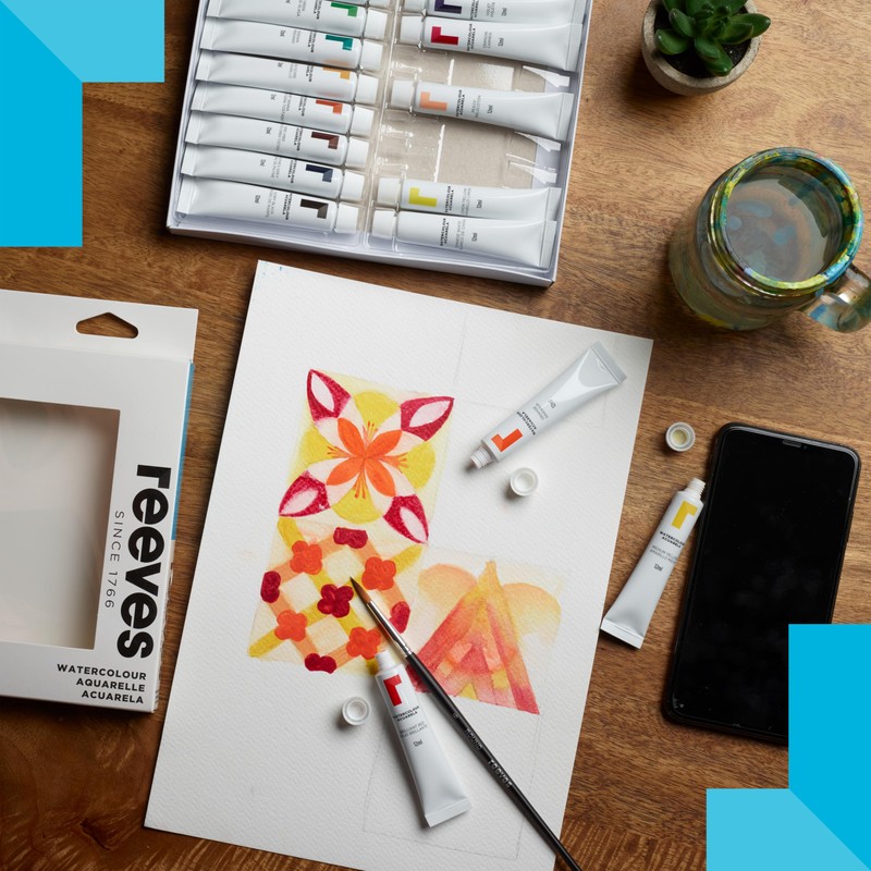 Reeves Watercolour Paint Set 18 X 12ml – 18 Rich