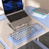 COVEVA Wireless Bluetooth Keyboard, Full Size Retro Round Keycaps(Blue)