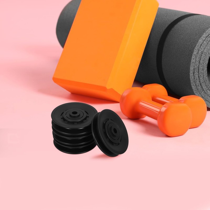 Cabilock 4 Pcs Gym Pulley Hardwearing Nylon Pulley Wheel 90mm