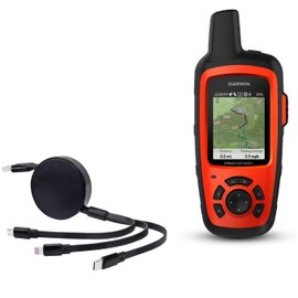 BoxWave Cable Compatible with Garmin inReach Explorer+ - AllCharge PD miniSync (100W), Retractable High-Speed Charging Portable USB Cable - Jet Black