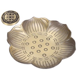 Fdit Incense Burner Tray Antique Metal Plum Blossom Incense Stick Holder Ash Catcher Home Buddhist Temple Decor Birthday Gift