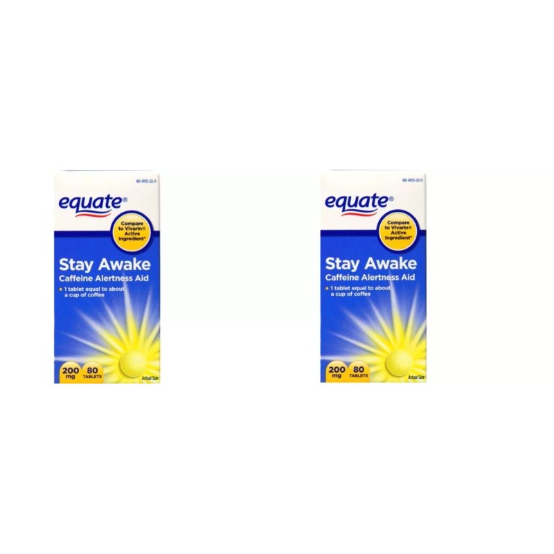 Equate Stay Awake Caffeine 200 mg Alertness Aid Energy Lot