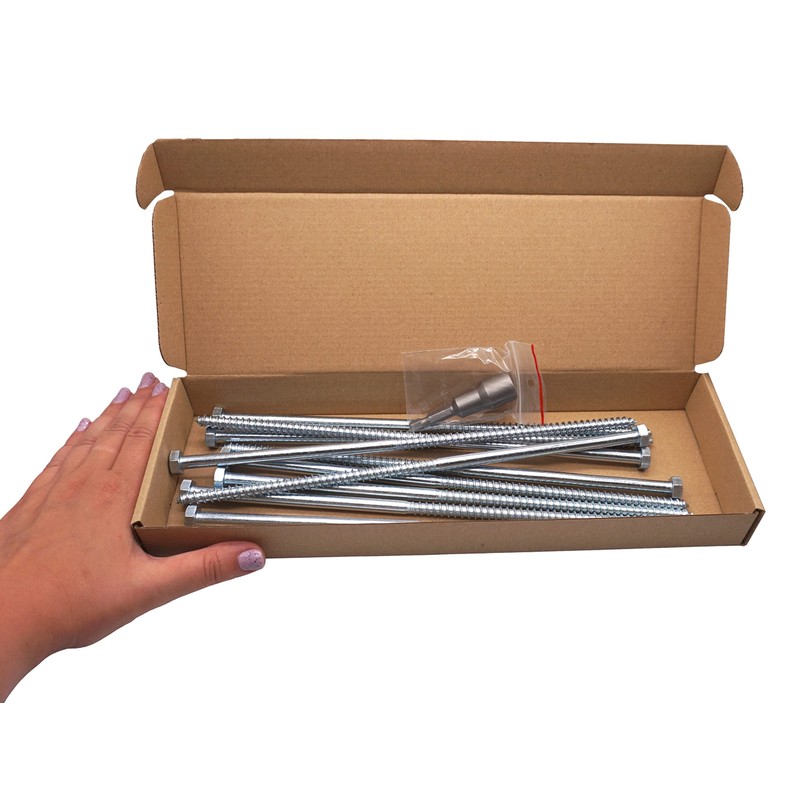 SKIR'CO (Pack of 10) DIN 571 Galvanised Steel Hex Wood