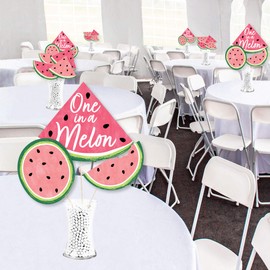 Big Dot of Happiness Sweet Watermelon - Fruit Party Centerpiece Sticks - Showstopper Table Toppers - 35 Pieces
