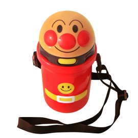 LEC KK317 Anpanman Die-Cut Water Bottle with Straw, 13.5 fl oz (400 ml)
