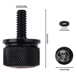 Motorcycle Rear Fender Seat Bolt, Skull Design 1/4"-20 Thread Seat Screw Replacement for 1996-2025 Motorcycle Accessories (Black)