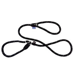Dog and Co Rope Slip Dog Lead, 150 x 1.2 cm/ 60-inch x 1/2-inch, Black/ Grey