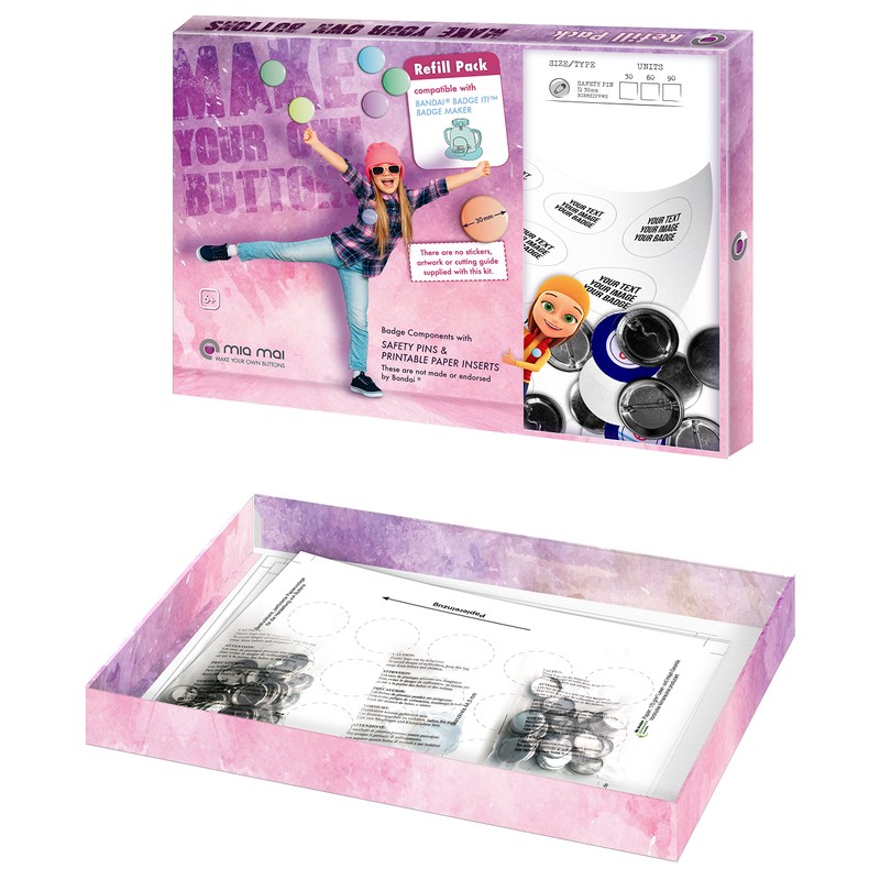 Badge It Compatible Refill Pack (90 Pieces) für 3 Button