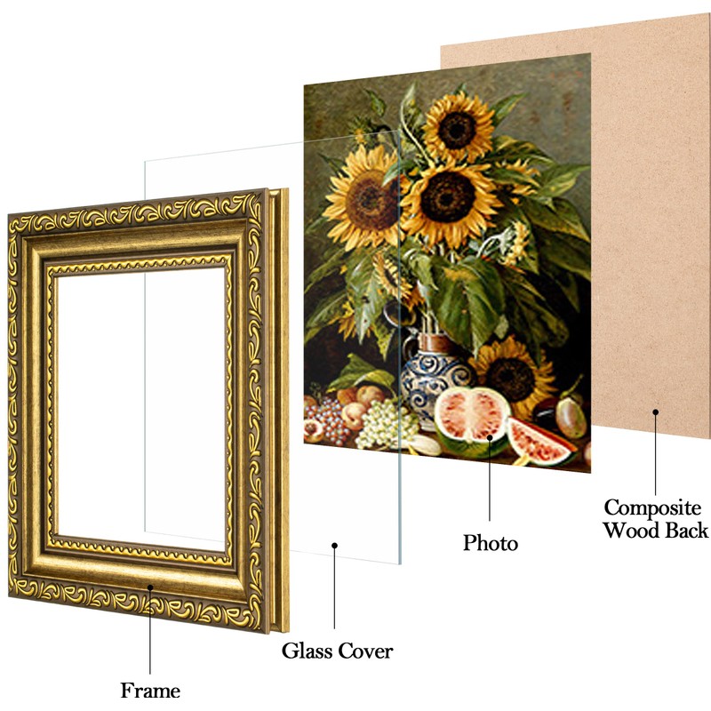 eletecpro 4x4 Picture Frames Set of 4, Ornate Frames with