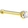 Solid 14k Yellow Gold 2mm (0.030 cttw) Genuine Diamond Nose
