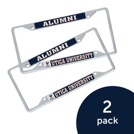 Desert Cactus Utica College Car Accessories Metal License Plate Frame for Front or Rear of Car (Alumni 2 Pack)