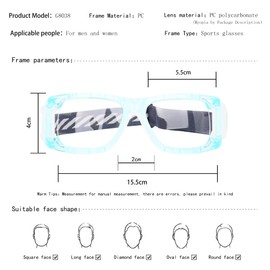 SooGree Gafas deportivas para hombres y mujeres, gafas de sol protectoras polarizadas deportivas para ciclismo (marco azul, almohadilla blanca), absorción de golpes antivaho con correa ajustable