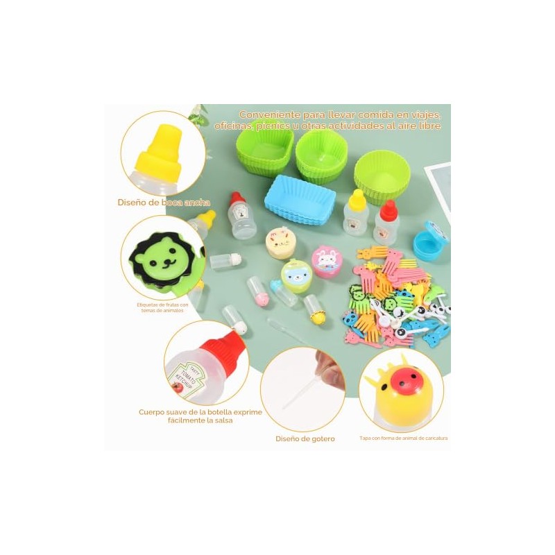 105 piezas de accesorios para cajas de comida para niños,