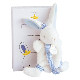 Doudou et Compagnie DC3511 Rabbit Mattress - Comforter with Dummy Clip, Blue, Baby