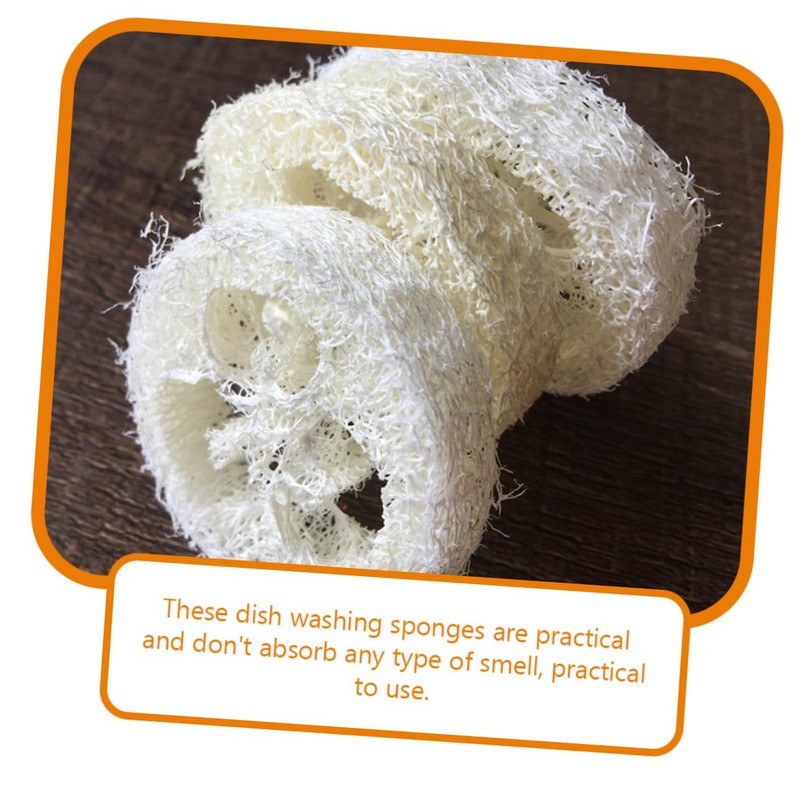 Baluue 10pcs Natural Loofah Dish Sponges Durable Kitchen Cleaning Tools
