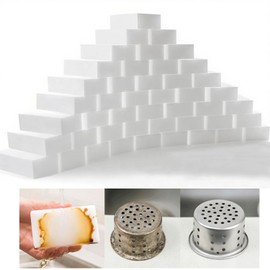 Dirt Eraser Magic Sponge, Pack of 50 Extra Strong White Melamine Sponge Eraser Sponge, Multifunctional Scratch-Free Cleaning Sponge for Home, Kitchen, Bathroom, Shoes & Wall (10 x 6 x 2 cm)