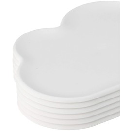 Qualy QL10257-WH Coasters Set of 6 Plastic White Dimensions: 8.4 x 11.9 x 0.5 cm