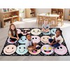 Dunzy 5x7 ft Pastel Smile Face Classroom Carpet Elementary Educational