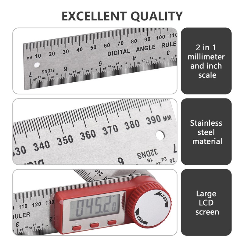 Digital Angle Finder Ruler 7inch/ 200mm Stainless Steel Angle Finder