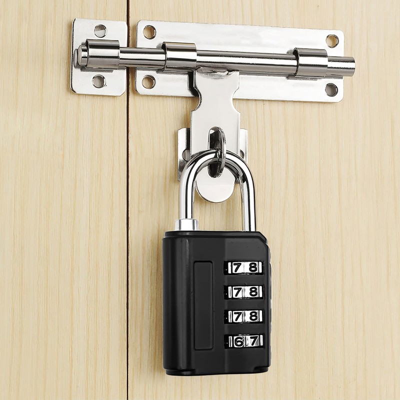 4 Pieces Code Lock with 4 Digits Padlock Combination Waterproof