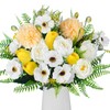Peonies Artificial Flowers, Yellow Artificial Tulip Bulbs, Silk Flowers Fake