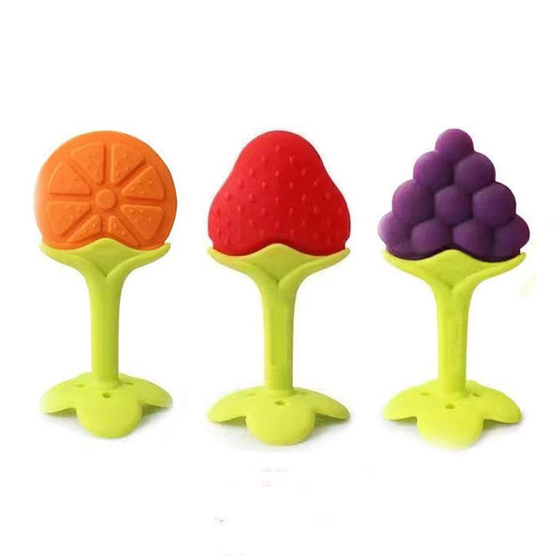 Baby Teething Toys Soothe Gums Silicone Fruit Shape Bright Color